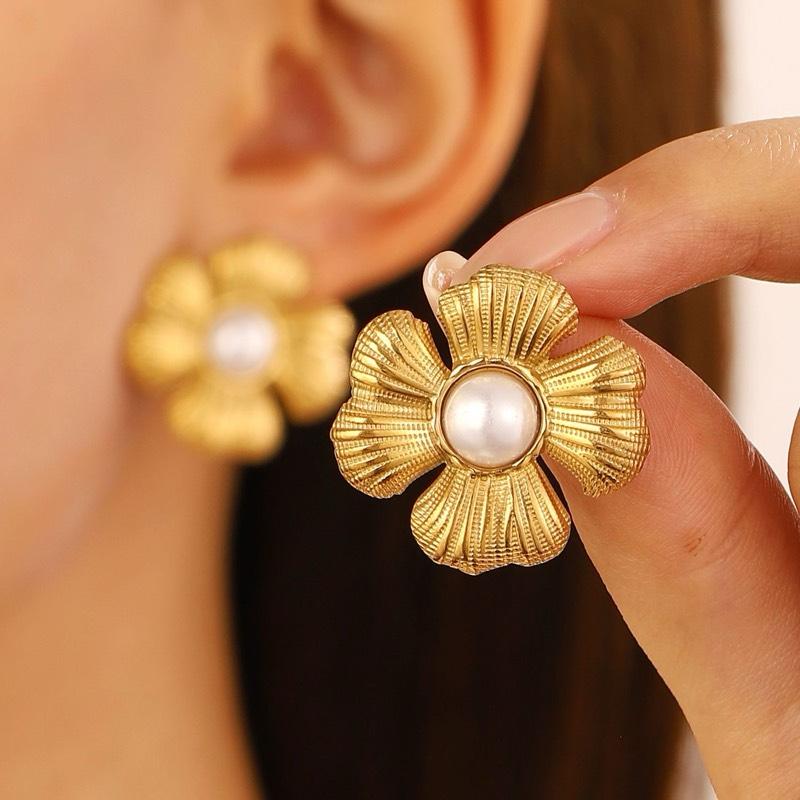 Pearl Stud Earrings - Image 2