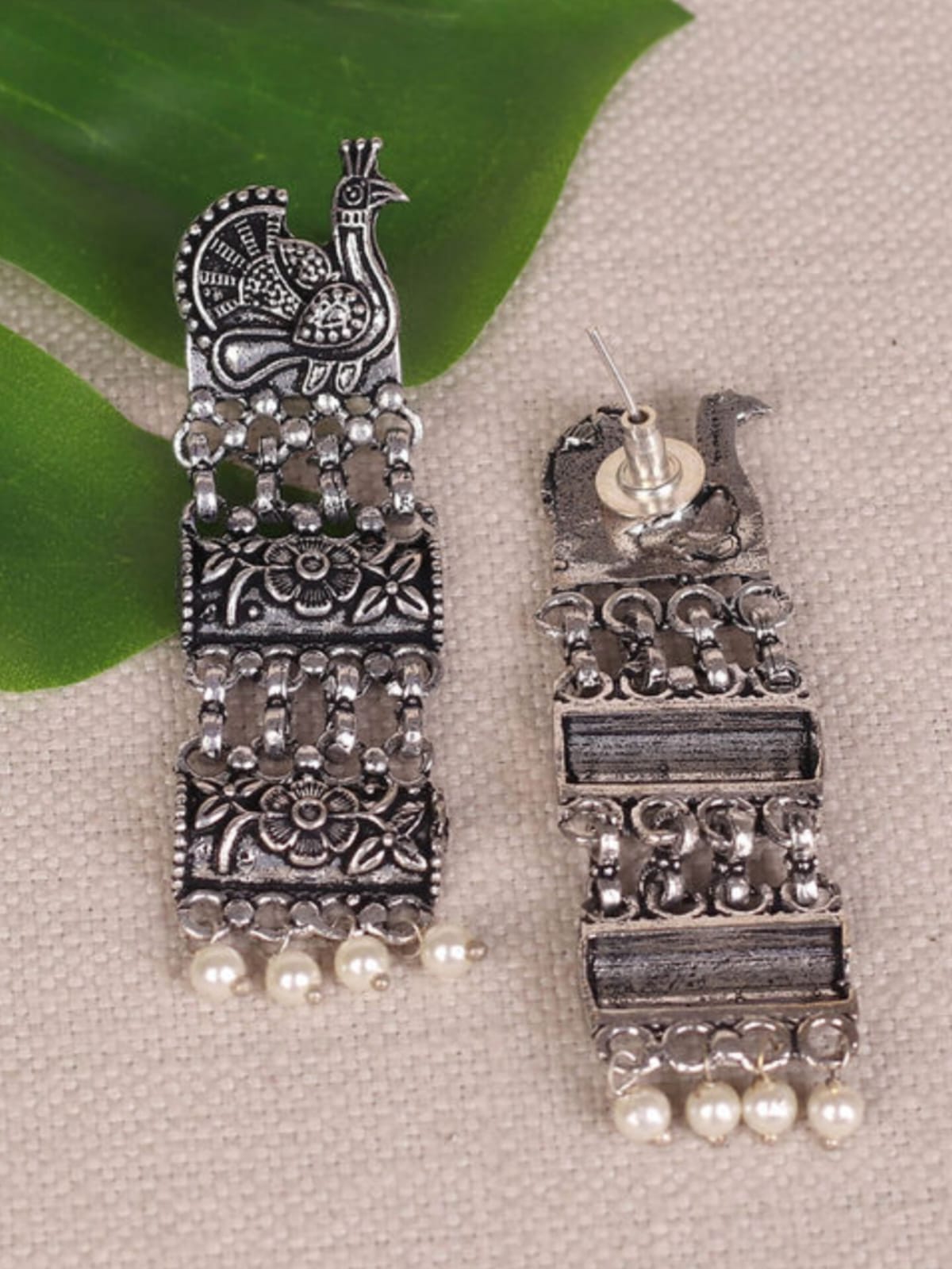 Peacock Dangler Earring - Image 2