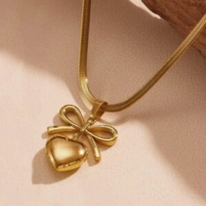 Heart and Bow Necklace