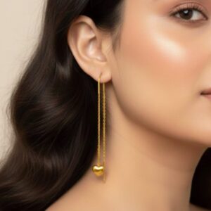 Golden Heart Drop Earrings