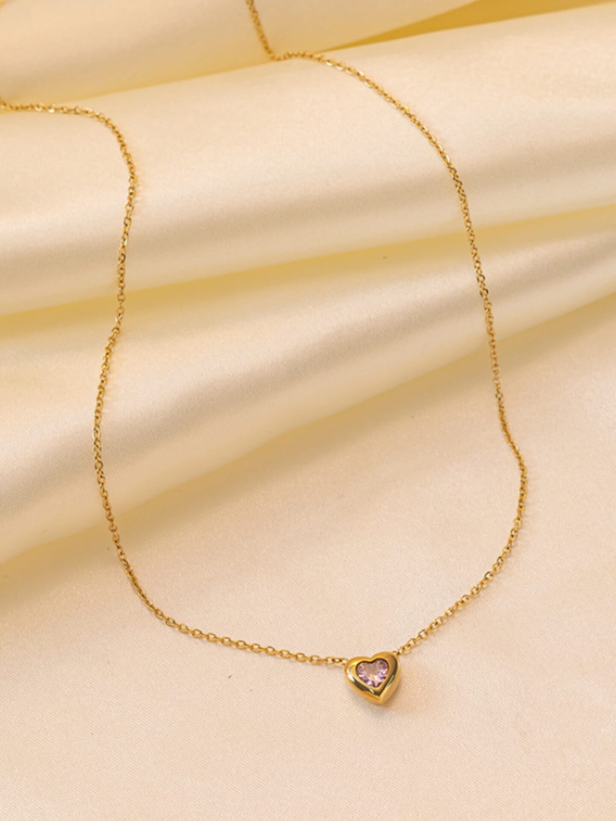 Blush Heart Gold Pendant - Image 3