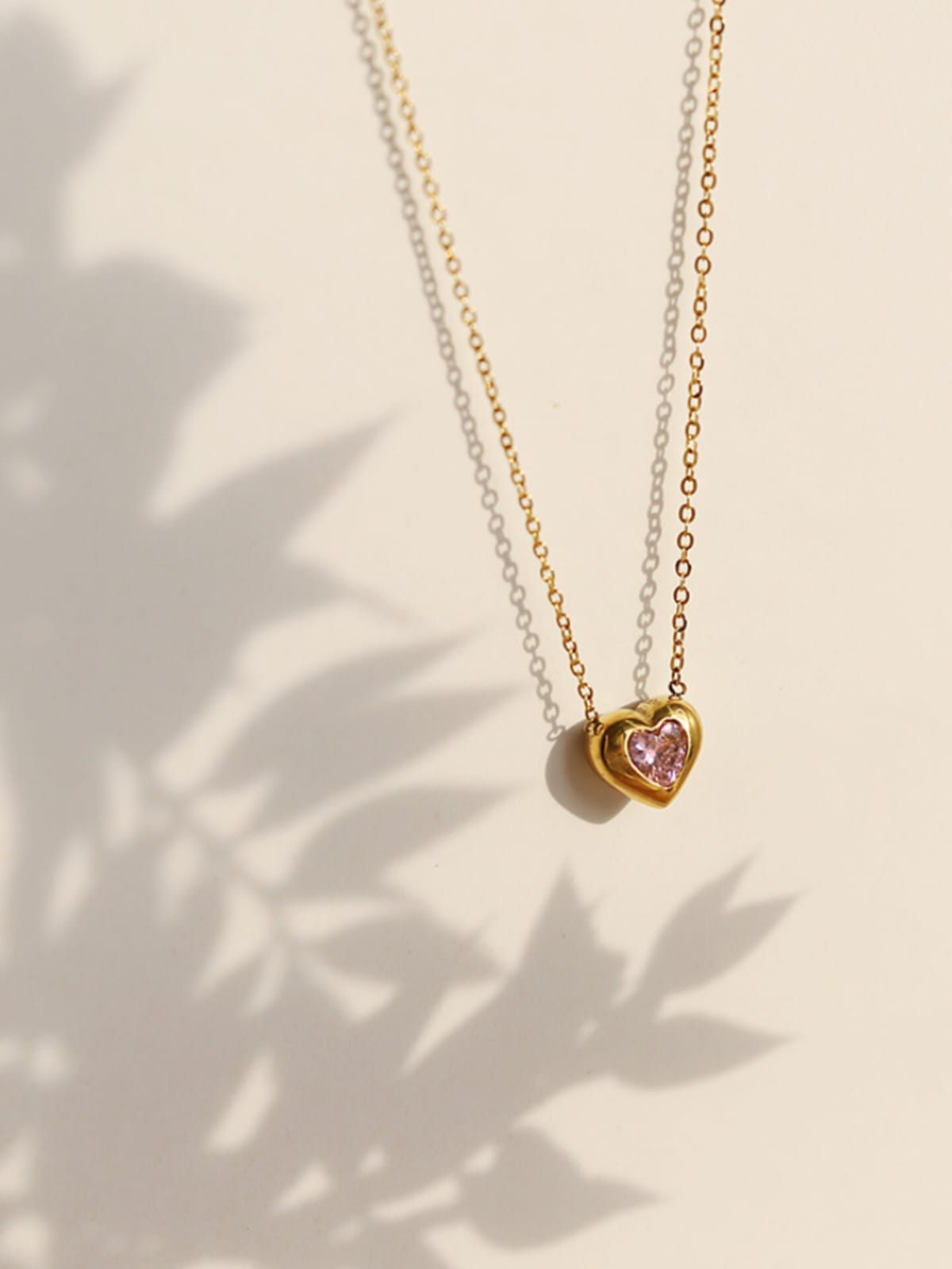 Blush Heart Gold Pendant