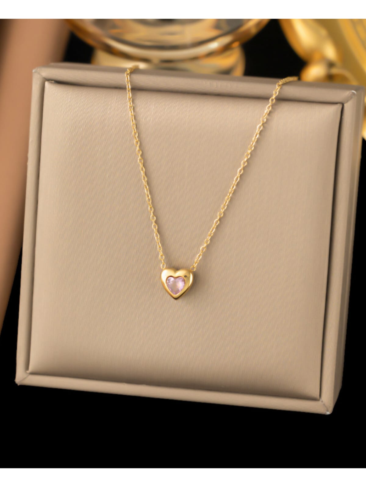 Blush Heart Gold Pendant - Image 2