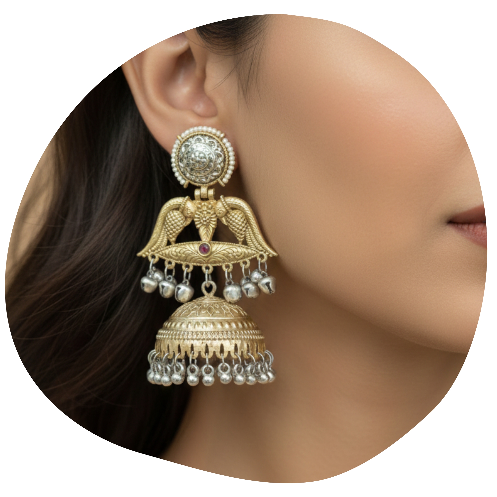 Antique Dual-Tone Earring