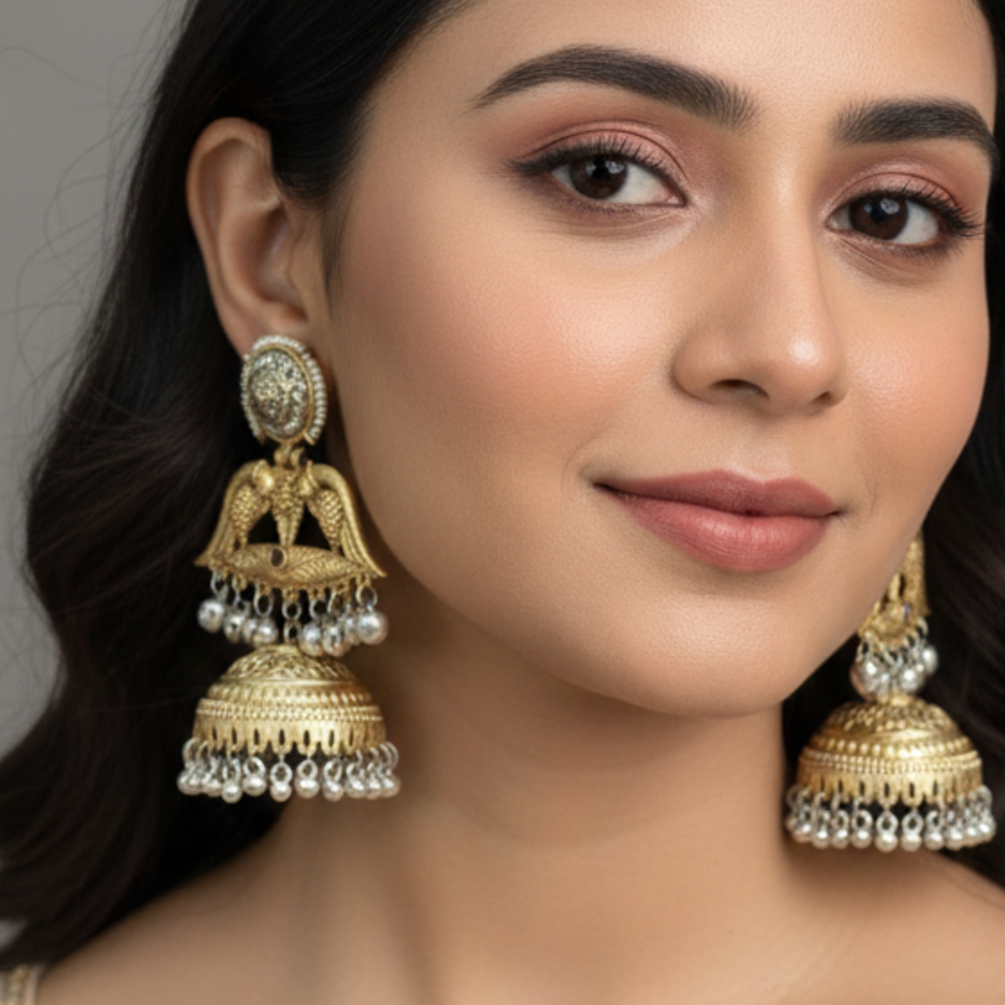 Antique Dual-Tone Earring - Image 2