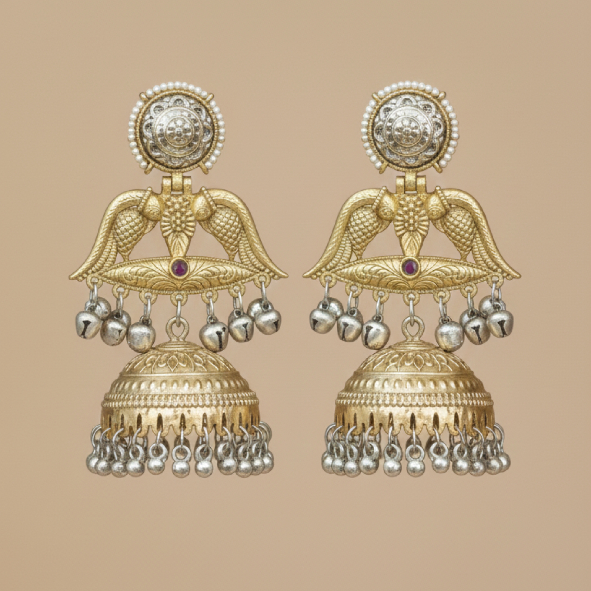 Antique Dual-Tone Earring - Image 3