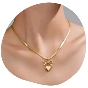 Heart and Bow Necklace
