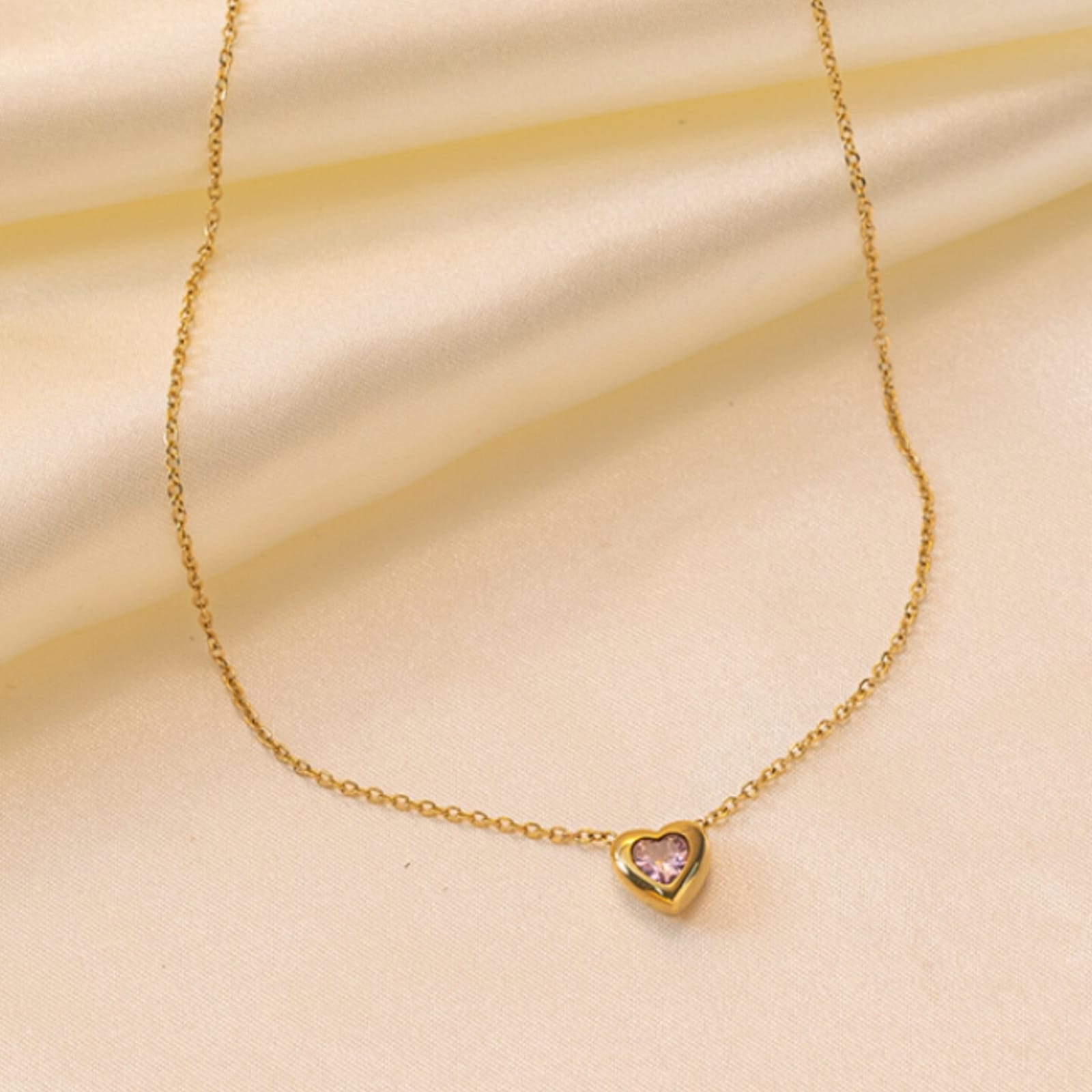 Blush Heart Gold Pendant - Image 3