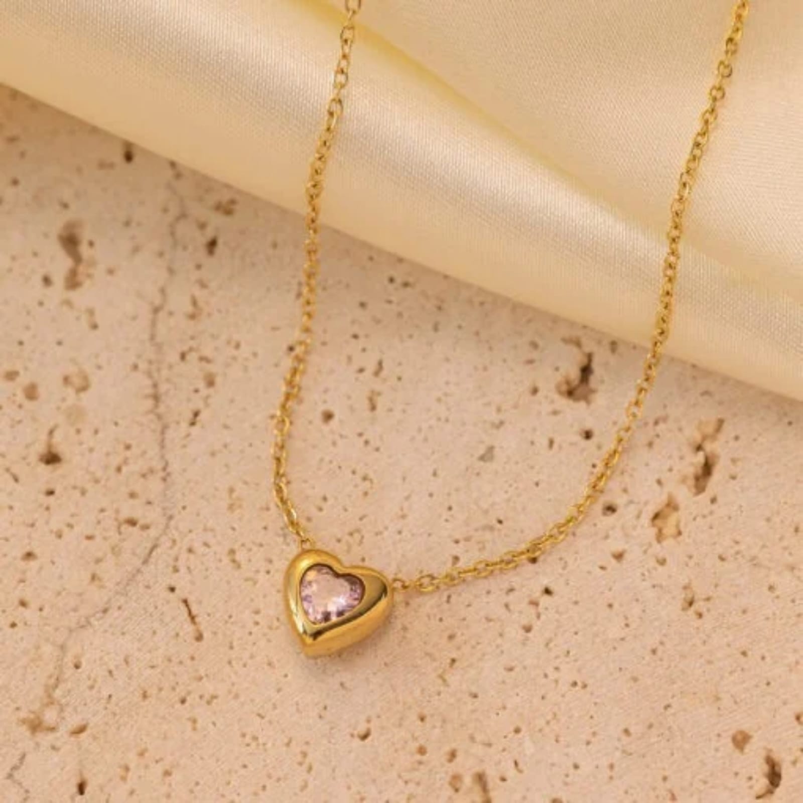 Blush Heart Gold Pendant - Image 2