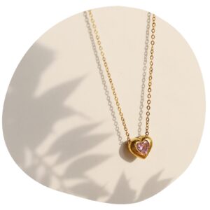 Blush Heart Gold Pendant