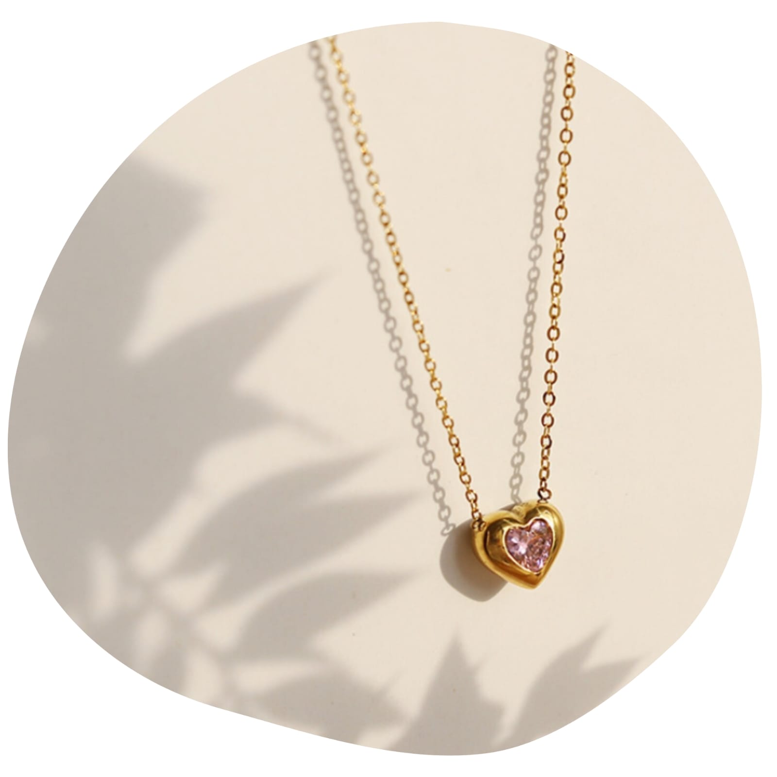 Blush Heart Gold Pendant