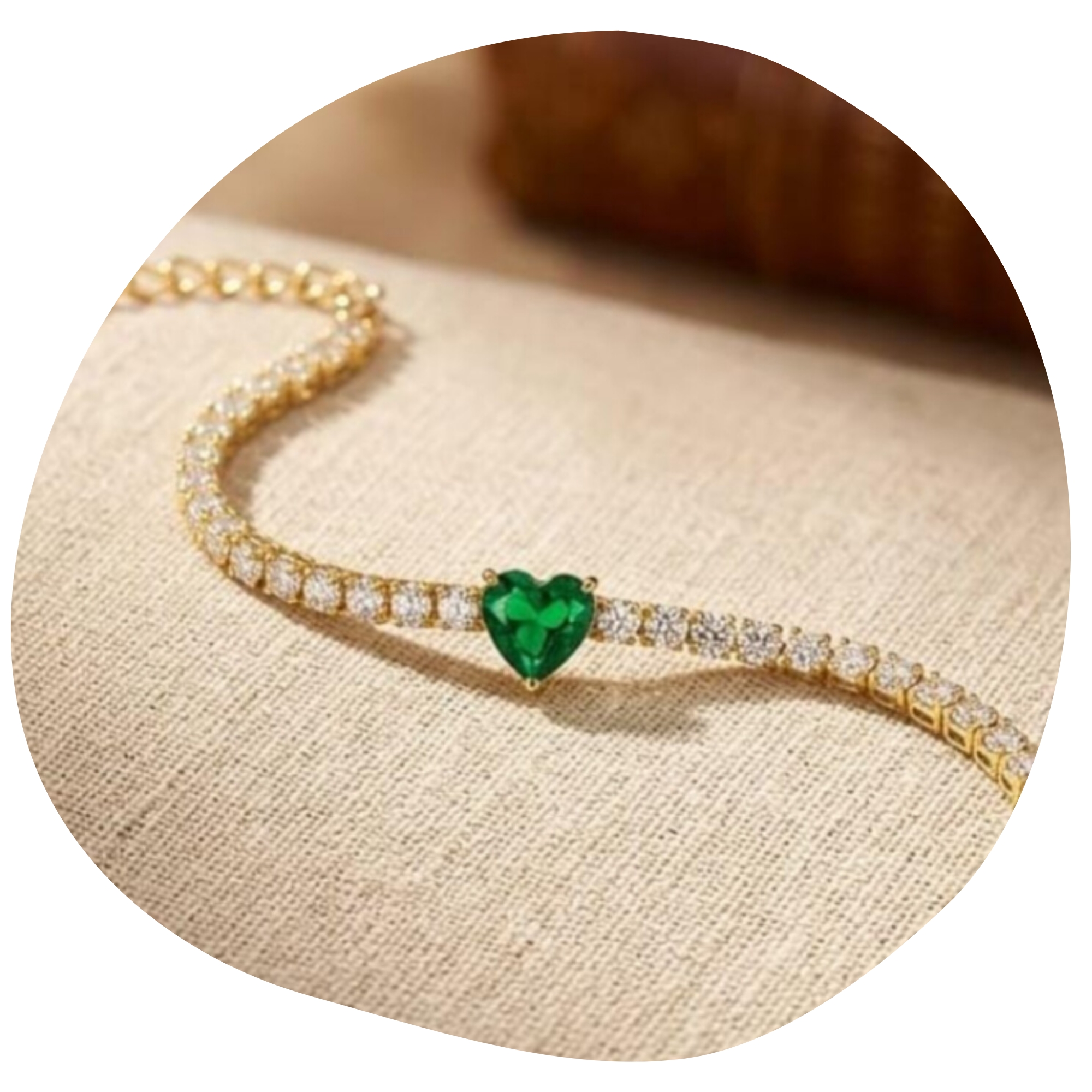 Emerald Heart Tennis Bracelet