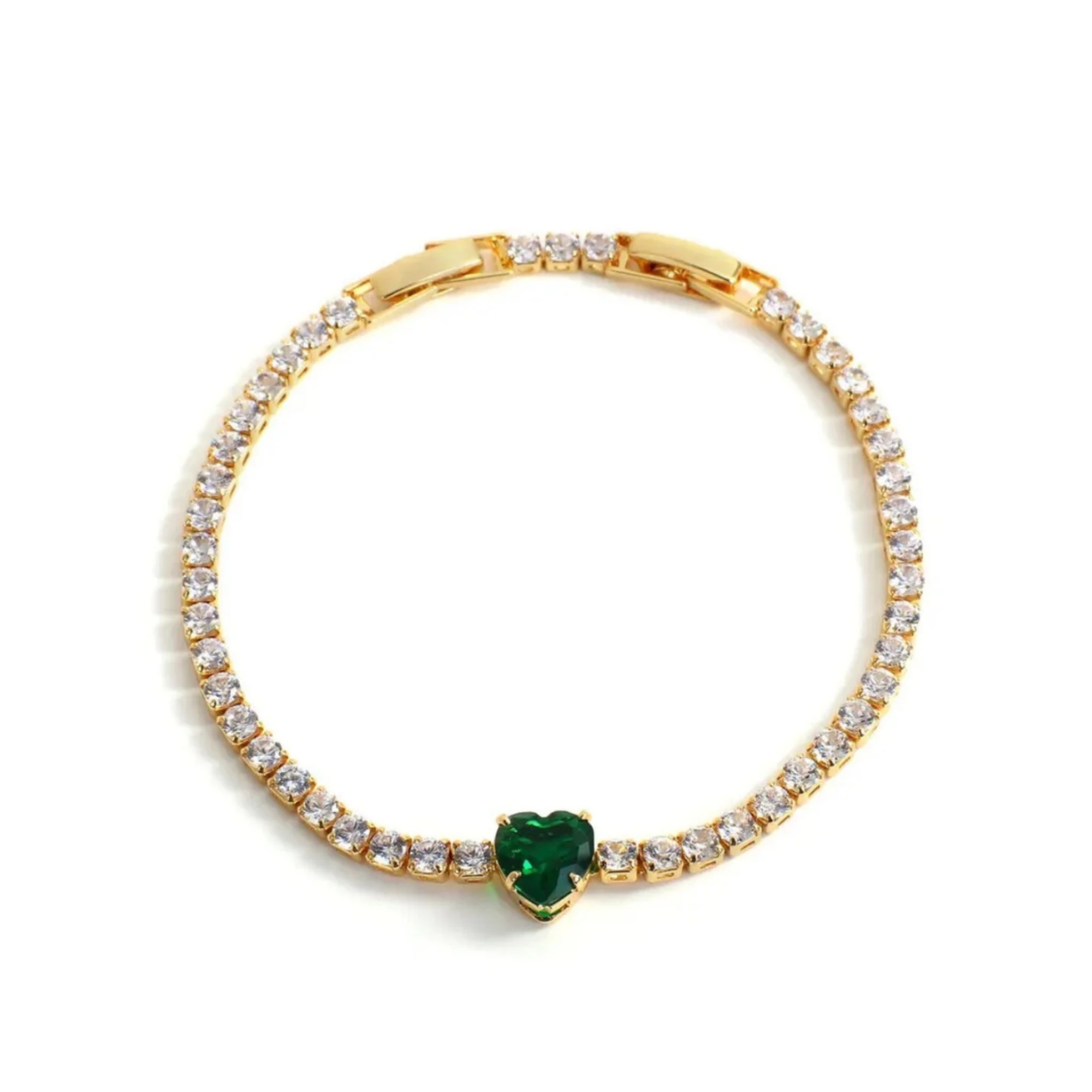 Emerald Heart Tennis Bracelet - Image 3