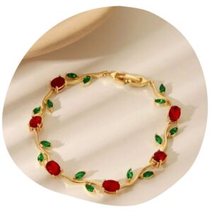 Ruby Bloom Vine Bracelet