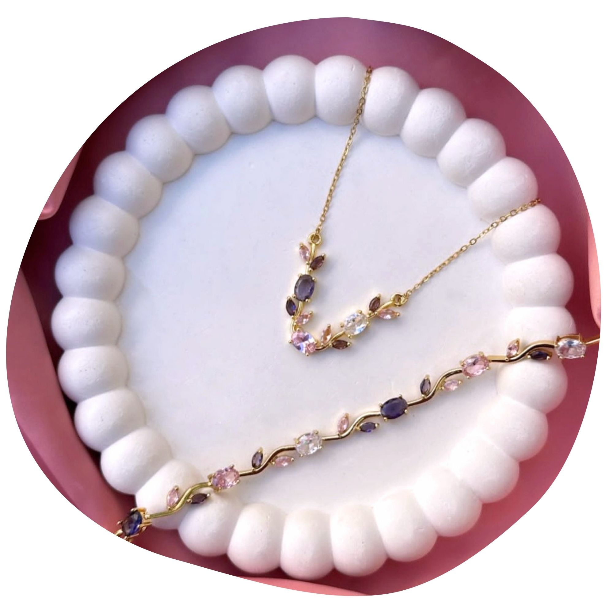 Amethyst Blossom Vine Set