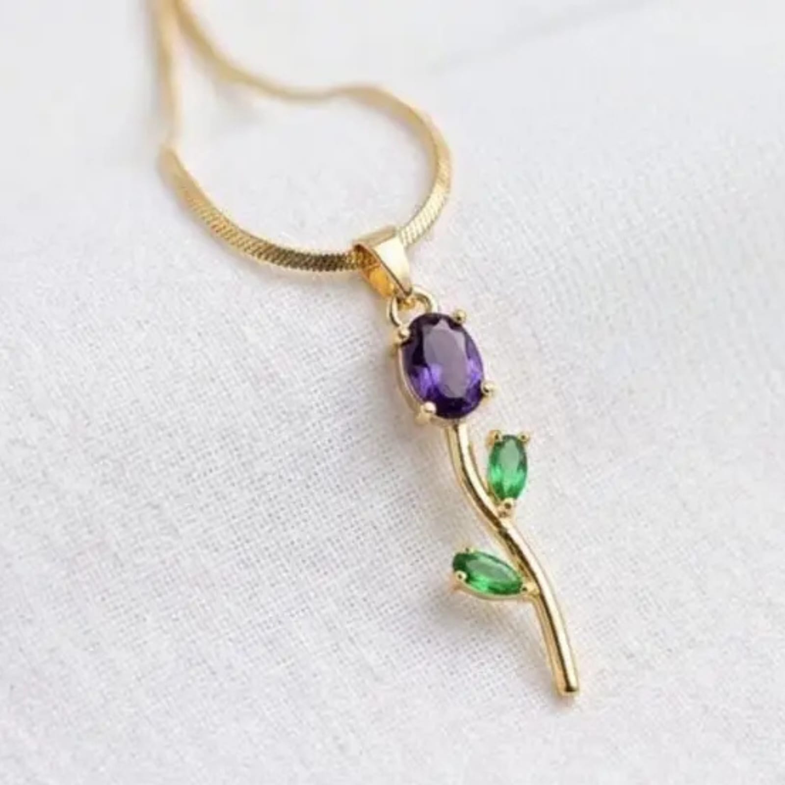Amethyst Orchid Stem Necklace - Image 2
