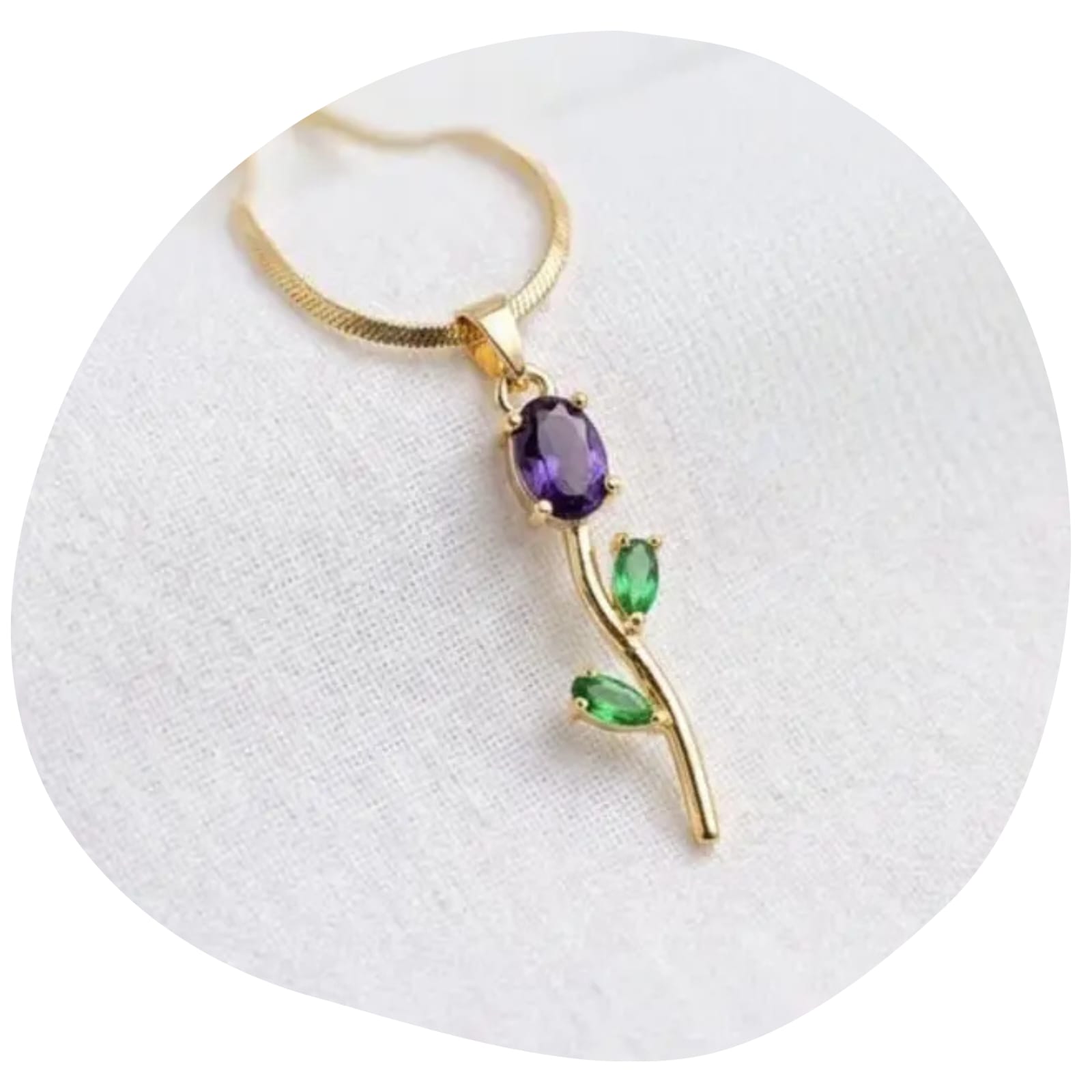 Amethyst Orchid Stem Necklace