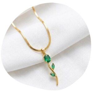 Emerald Willow Droplet Necklace