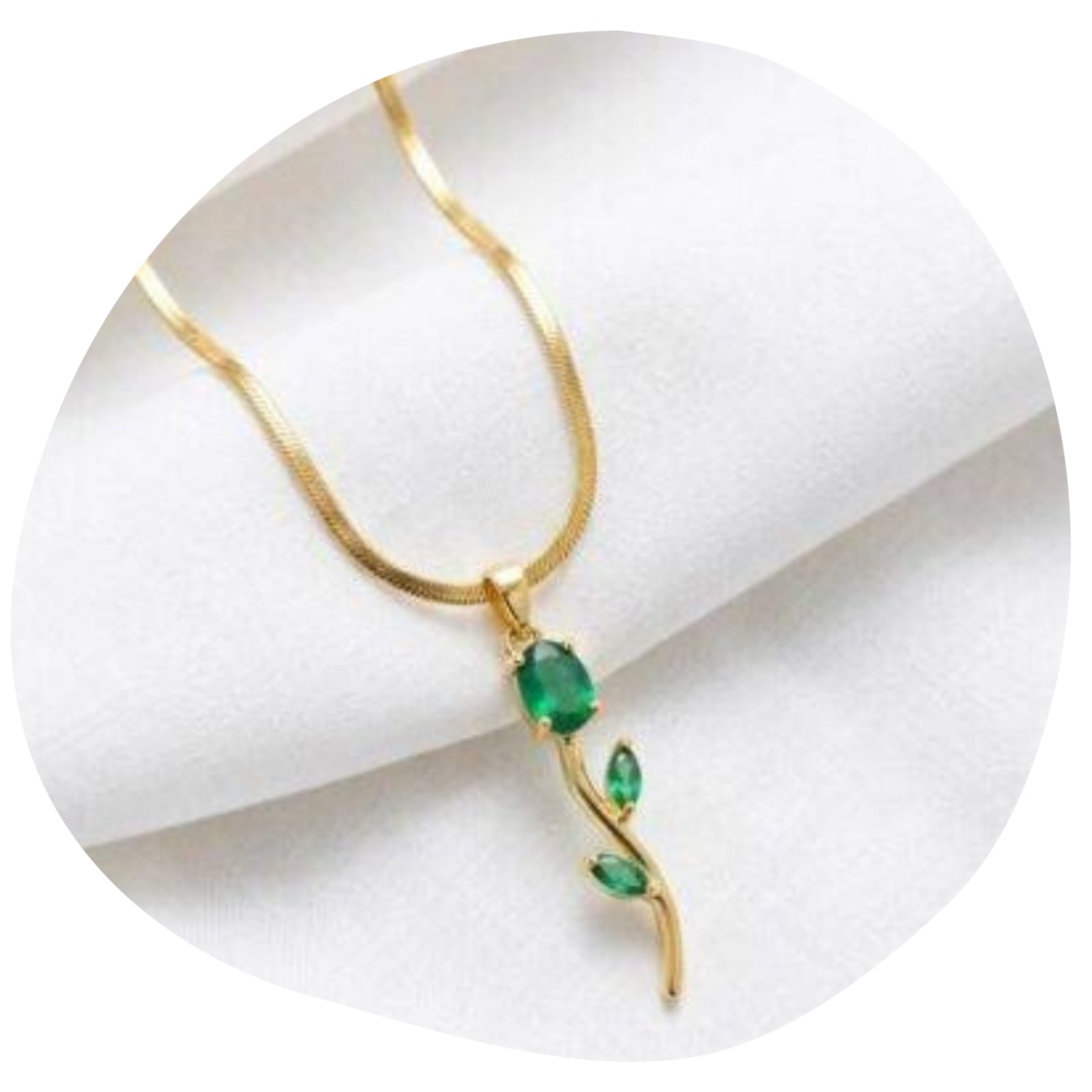 Emerald Willow Droplet Necklace