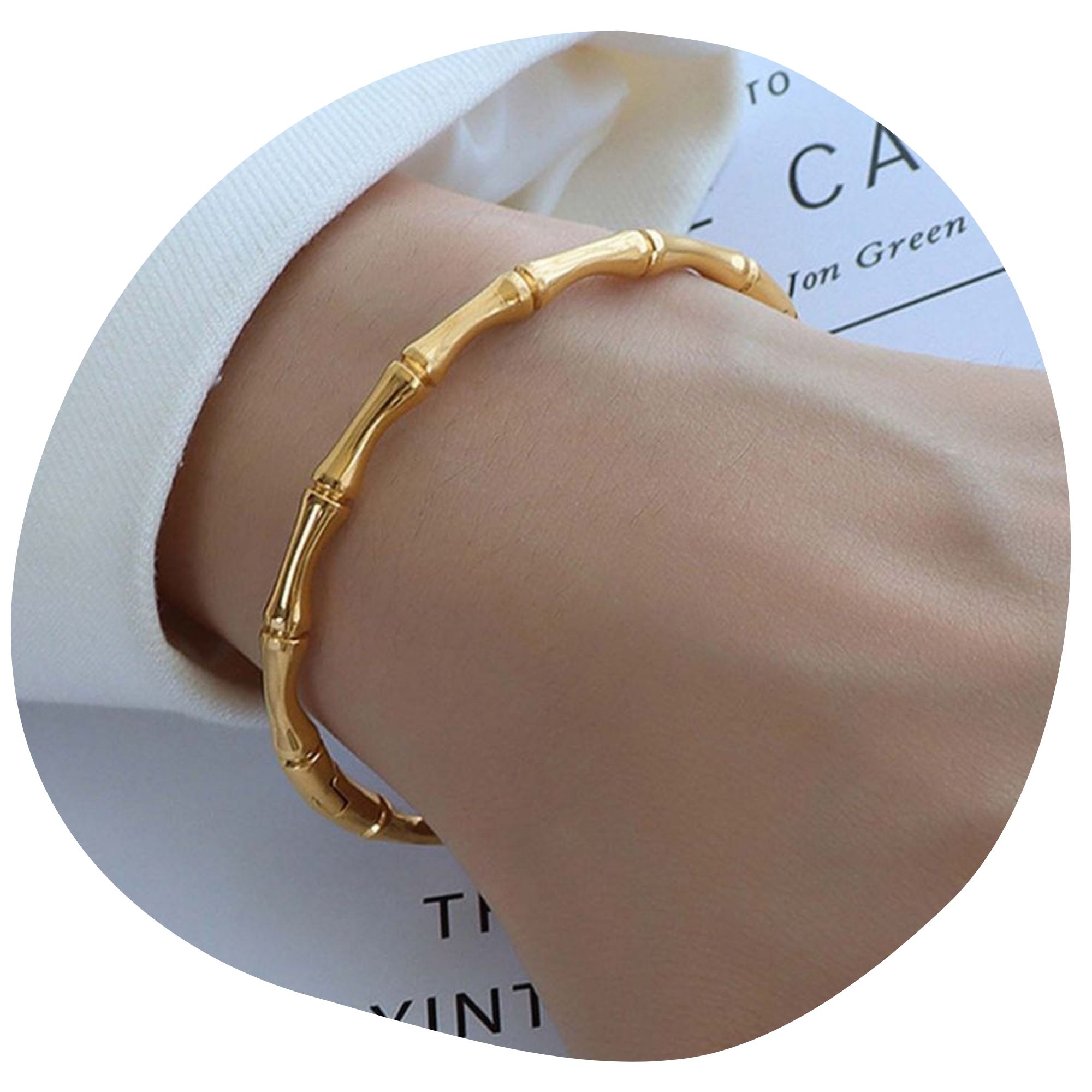 Bamboo Elegance Golden Bracelet