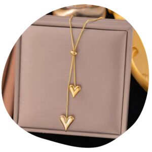 Bella Heart Lariat Necklace