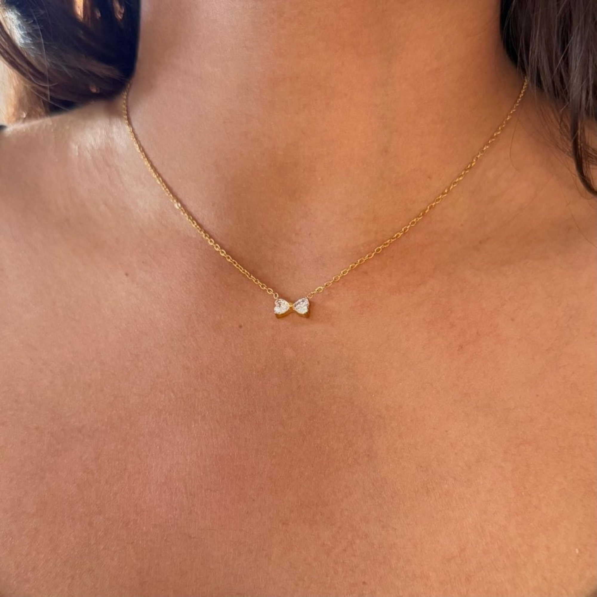 Bow Accent Gold Necklace - Image 3