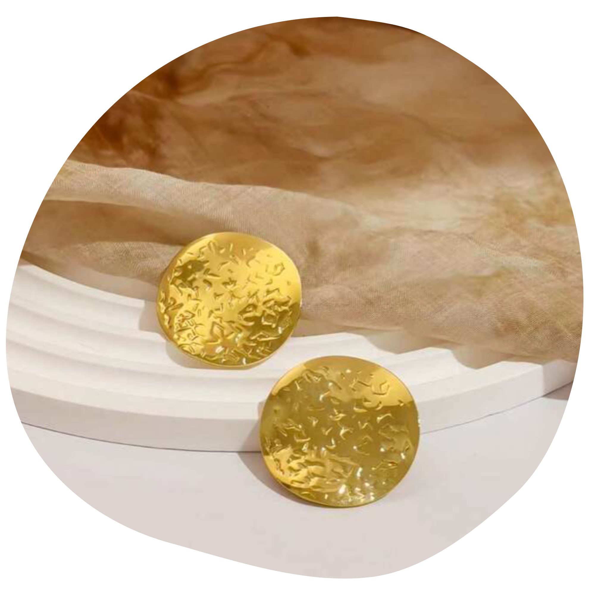 Textured Round Stud Earrings