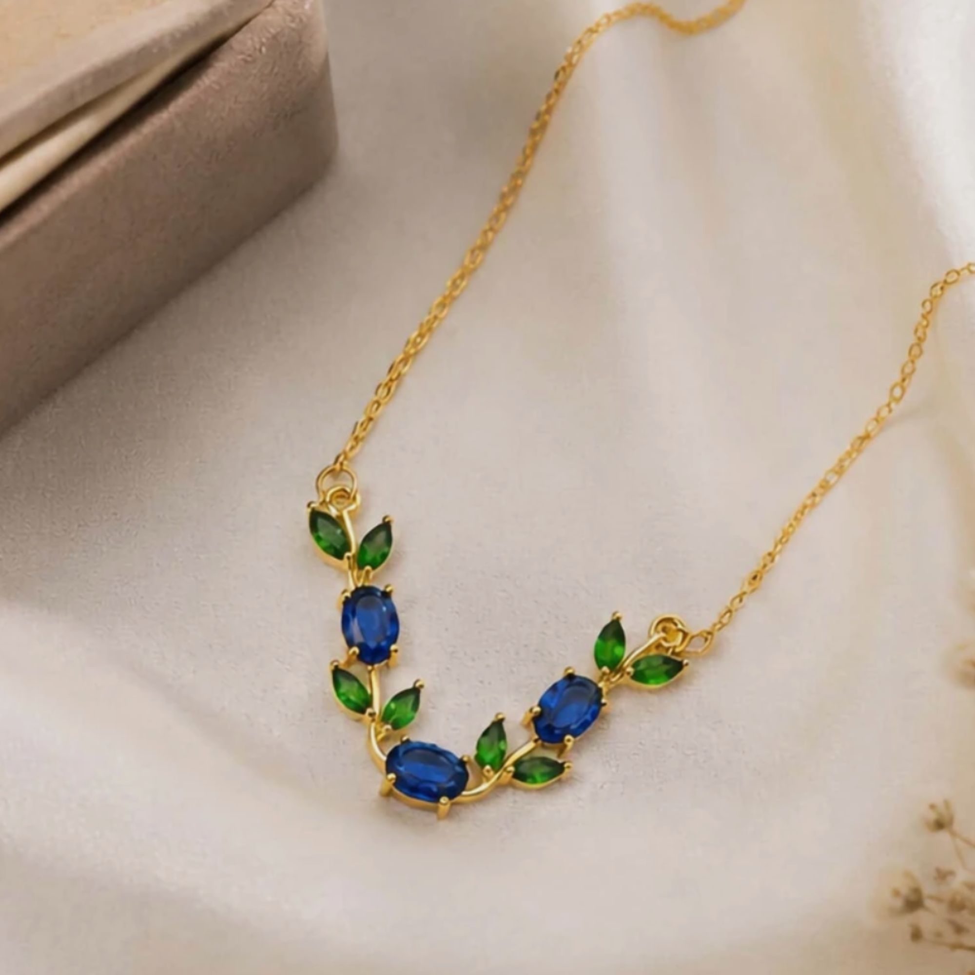 Bella Azure Bloom Necklace - Image 2