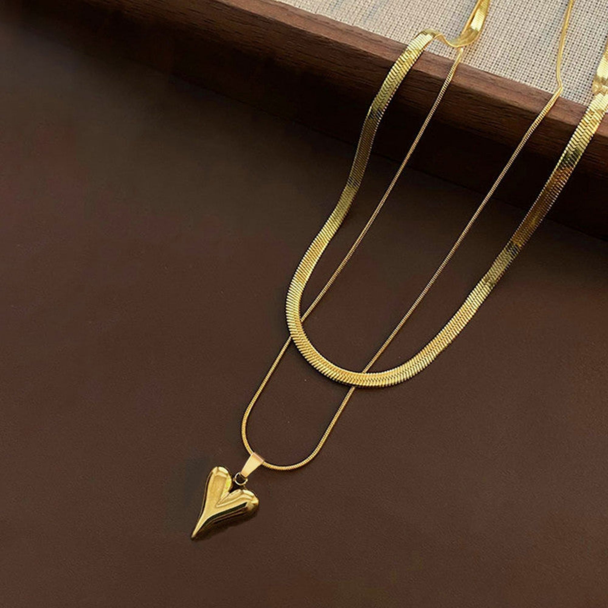 Amara Layered Heart Necklace - Image 2