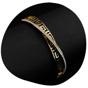 Regal Greek Key Crystal Bracelet