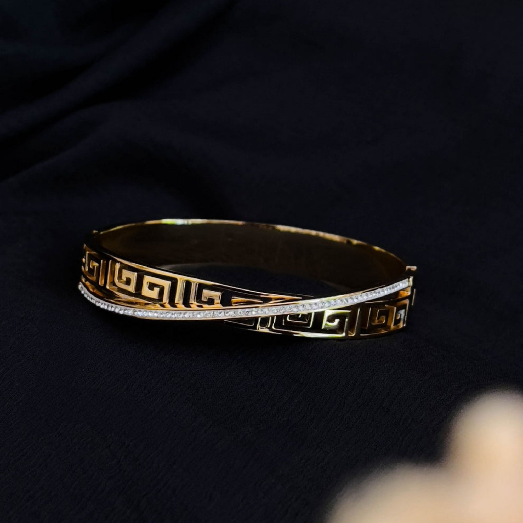Regal Greek Key Crystal Bracelet - Image 2